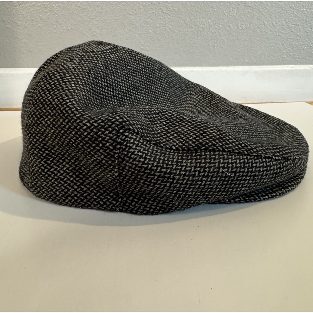 Brixton Hooligan Herringbone Flat Cap Newsboy Driving Hat Wool Blend M 7 1/4